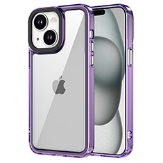Carcasa Bumper Funda Silicona Transparente AC1 para Apple iPhone 15 Purpura Claro