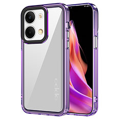 Carcasa Bumper Funda Silicona Transparente AC1 para Oppo Reno9 Pro 5G Purpura Claro