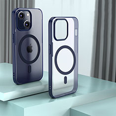 Carcasa Bumper Funda Silicona Transparente con Mag-Safe Magnetic QC1 para Apple iPhone 13 Azul