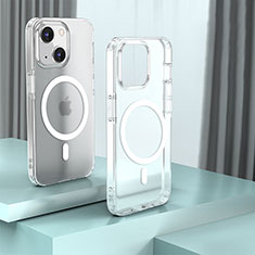 Carcasa Bumper Funda Silicona Transparente con Mag-Safe Magnetic QC1 para Apple iPhone 13 Claro