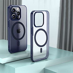 Carcasa Bumper Funda Silicona Transparente con Mag-Safe Magnetic QC1 para Apple iPhone 13 Pro Azul