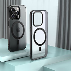 Carcasa Bumper Funda Silicona Transparente con Mag-Safe Magnetic QC1 para Apple iPhone 15 Pro Max Negro