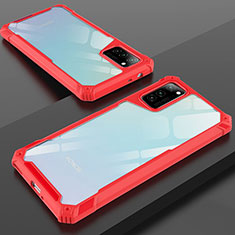 Carcasa Bumper Funda Silicona Transparente Espejo H01 para Huawei Honor V30 5G Rojo
