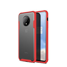 Carcasa Bumper Funda Silicona Transparente Espejo H01 para OnePlus 7T Rojo