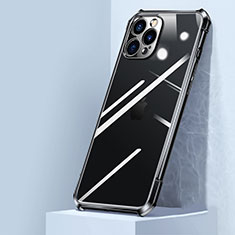 Carcasa Bumper Funda Silicona Transparente Espejo H02 para Apple iPhone 12 Pro Max Negro