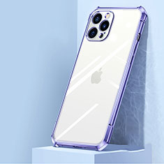 Carcasa Bumper Funda Silicona Transparente Espejo H02 para Apple iPhone 12 Pro Max Purpura Claro