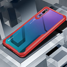 Carcasa Bumper Funda Silicona Transparente Espejo H02 para Huawei P20 Pro Rojo