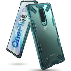 Carcasa Bumper Funda Silicona Transparente Espejo H02 para OnePlus 8 Cian