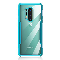 Carcasa Bumper Funda Silicona Transparente Espejo H03 para OnePlus 8 Pro Cian