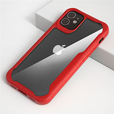 Carcasa Bumper Funda Silicona Transparente Espejo M01 para Apple iPhone 12 Max Rojo