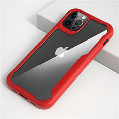 Carcasa Bumper Funda Silicona Transparente Espejo M01 para Apple iPhone 12 Pro Max Rojo