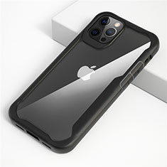 Carcasa Bumper Funda Silicona Transparente Espejo M01 para Apple iPhone 12 Pro Negro
