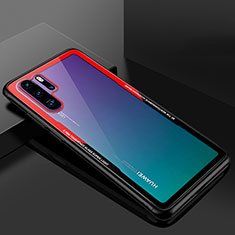 Carcasa Bumper Funda Silicona Transparente Espejo M01 para Huawei P30 Pro Rojo