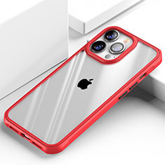 Carcasa Bumper Funda Silicona Transparente Espejo M03 para Apple iPhone 15 Pro Max Rojo