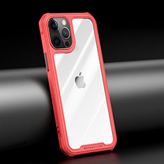 Carcasa Bumper Funda Silicona Transparente Espejo M04 para Apple iPhone 12 Pro Max Rojo