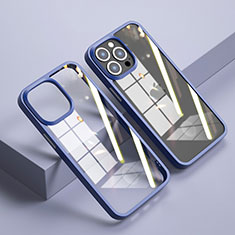 Carcasa Bumper Funda Silicona Transparente Espejo M04 para Apple iPhone 13 Pro Azul Real