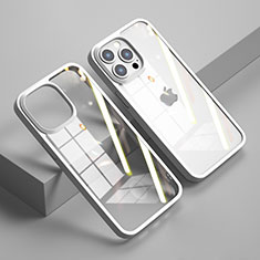 Carcasa Bumper Funda Silicona Transparente Espejo M04 para Apple iPhone 13 Pro Blanco