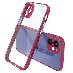 Carcasa Bumper Funda Silicona Transparente Espejo M05 para Apple iPhone 12 Mini Rojo Rosa