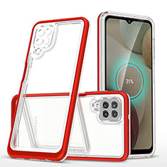 Carcasa Bumper Funda Silicona Transparente Espejo MQ1 para Samsung Galaxy A12 5G Rojo