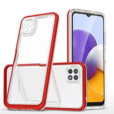 Carcasa Bumper Funda Silicona Transparente Espejo MQ1 para Samsung Galaxy A22 5G Rojo