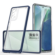 Carcasa Bumper Funda Silicona Transparente Espejo MQ1 para Samsung Galaxy Note 20 5G Azul