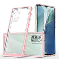 Carcasa Bumper Funda Silicona Transparente Espejo MQ1 para Samsung Galaxy Note 20 5G Oro Rosa
