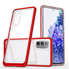 Carcasa Bumper Funda Silicona Transparente Espejo MQ1 para Samsung Galaxy S20 FE 5G Rojo