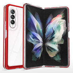 Carcasa Bumper Funda Silicona Transparente Espejo MQ1 para Samsung Galaxy Z Fold4 5G Rojo