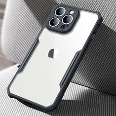 Carcasa Bumper Funda Silicona Transparente Espejo para Apple iPhone 13 Pro Negro