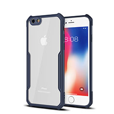 Carcasa Bumper Funda Silicona Transparente Espejo para Apple iPhone 6 Plus Azul