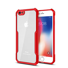Carcasa Bumper Funda Silicona Transparente Espejo para Apple iPhone 6 Rojo