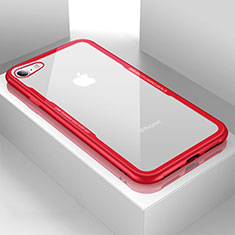 Carcasa Bumper Funda Silicona Transparente Espejo para Apple iPhone 7 Rojo
