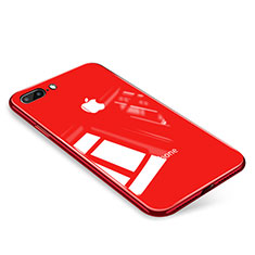 Carcasa Bumper Funda Silicona Transparente Espejo para Apple iPhone 8 Plus Rojo