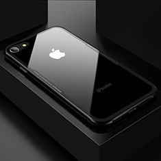 Carcasa Bumper Funda Silicona Transparente Espejo para Apple iPhone SE (2020) Negro