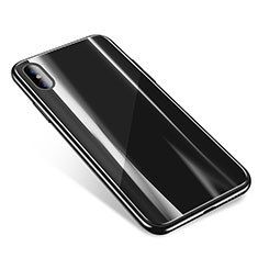 Carcasa Bumper Funda Silicona Transparente Espejo para Apple iPhone X Negro