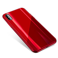 Carcasa Bumper Funda Silicona Transparente Espejo para Apple iPhone X Rojo