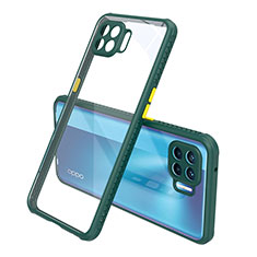 Carcasa Bumper Funda Silicona Transparente Espejo para Oppo F17 Pro Verde Noche