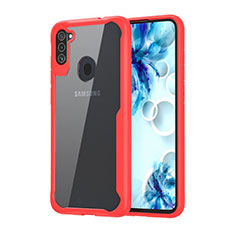 Carcasa Bumper Funda Silicona Transparente Espejo para Samsung Galaxy A11 Rojo