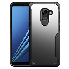 Carcasa Bumper Funda Silicona Transparente Espejo para Samsung Galaxy A8+ A8 Plus (2018) A730F Negro