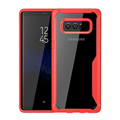 Carcasa Bumper Funda Silicona Transparente Espejo para Samsung Galaxy Note 8 Rojo