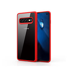 Carcasa Bumper Funda Silicona Transparente Espejo T02 para Samsung Galaxy S10 5G Rojo
