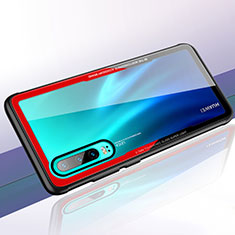 Carcasa Bumper Funda Silicona Transparente Espejo T05 para Huawei P30 Rojo