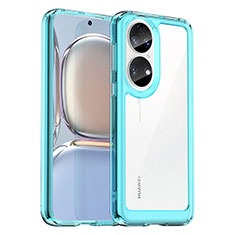 Carcasa Bumper Funda Silicona Transparente J01S para Huawei P50 Pro Azul