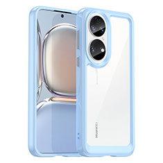 Carcasa Bumper Funda Silicona Transparente J01S para Huawei P50 Pro Azul Cielo