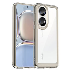Carcasa Bumper Funda Silicona Transparente J01S para Huawei P50 Pro Gris