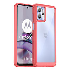 Carcasa Bumper Funda Silicona Transparente J01S para Motorola Moto G13 Rojo