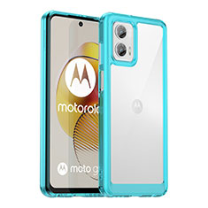 Carcasa Bumper Funda Silicona Transparente J01S para Motorola Moto G73 5G Cian