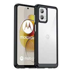 Carcasa Bumper Funda Silicona Transparente J01S para Motorola Moto G73 5G Negro