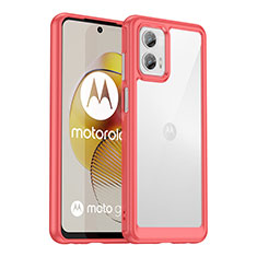 Carcasa Bumper Funda Silicona Transparente J01S para Motorola Moto G73 5G Rojo