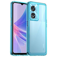 Carcasa Bumper Funda Silicona Transparente J01S para Oppo A58x 5G Cian